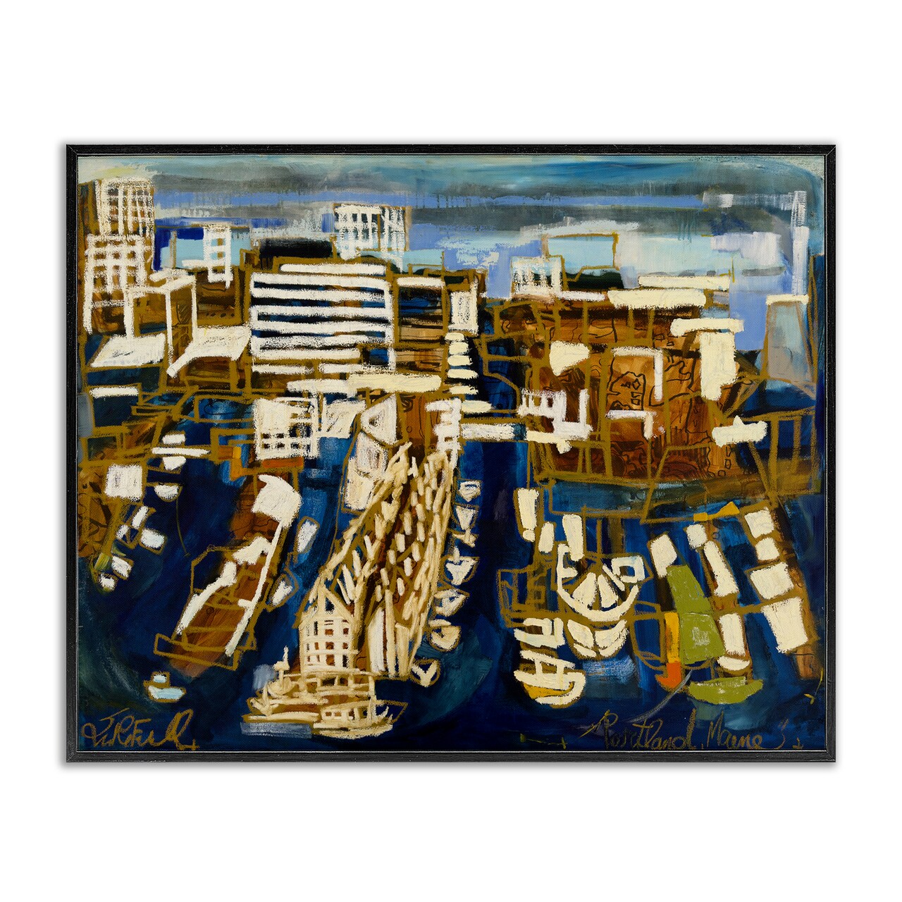 Stupell Industries Bold Abstract Cityscape Framed Giclee Design by Erin McGee Ferrell